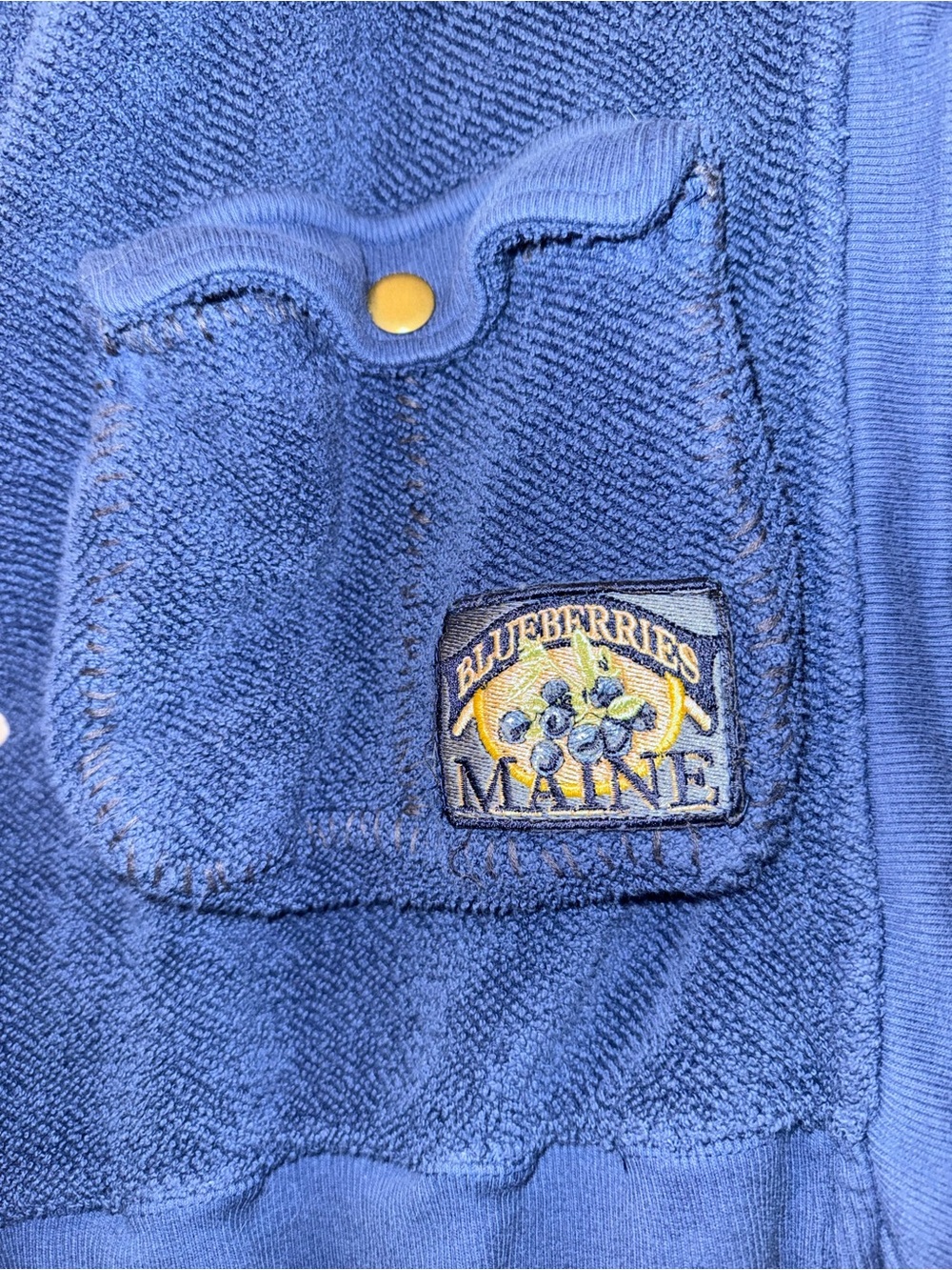 Free People So Lush Blue Zip Hoodie with Maine Blueberry Patch - Picture 7 of 7